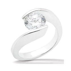 1 Carat Round Genuine Natural Earth Mined Diamond Solitaire Ring White Gold 14K Jewelry
