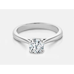 1 Carat Round Diamond Solitaire Wedding Ring 14K White Gold