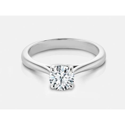 1 Carat Round Diamond Solitaire Wedding Ring 14K White Gold Solitaire Ring