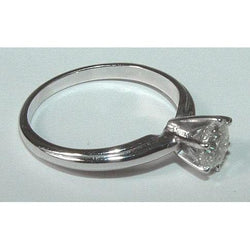 1 Carat Round Diamond Solitaire Ring White Gold 14K