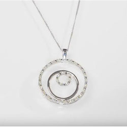 1 Carat Round Natural Earth Mined Diamonds Circle Pendant 14K White Gold