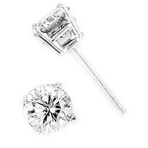 1 Carat Round Prong Set Diamond Stud Lady Earrings Stud Earrings