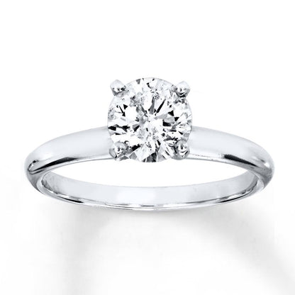 1 Carat Round Solitaire Diamond Engagement Ring 14K White Gold Solitaire Ring