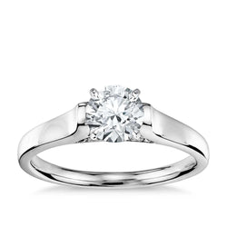 1 Carat Round Solitaire Natural Earth Mined Diamond Engagement Ring Gold Jewelry