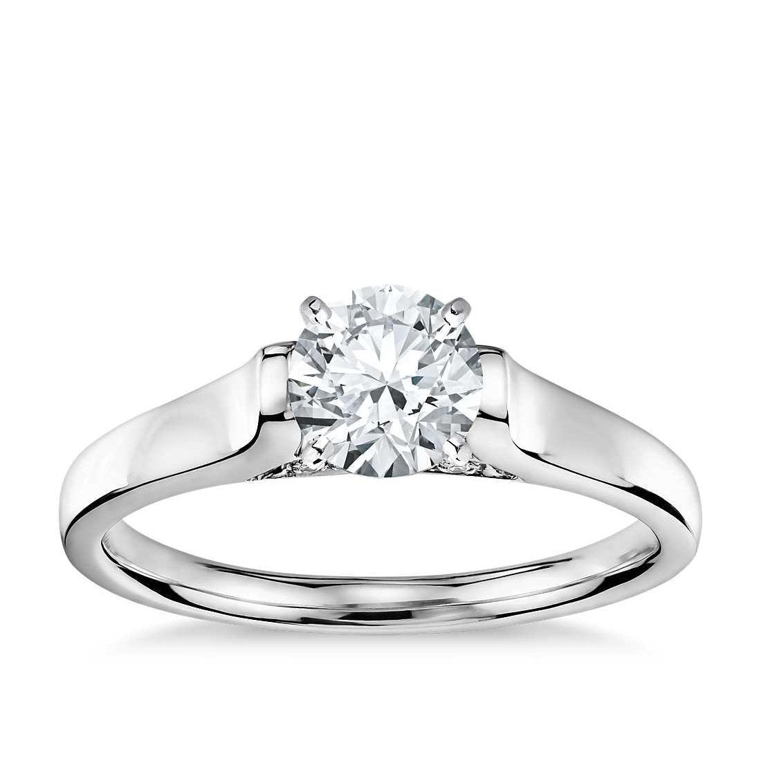 Ladies Round Solitaire Diamond Engagement Ring Gold Jewelry Solitaire Ring