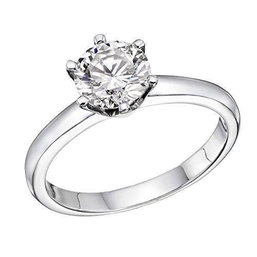  Round Solitaire Diamond Engagement Ring White Gold Solitaire Ring