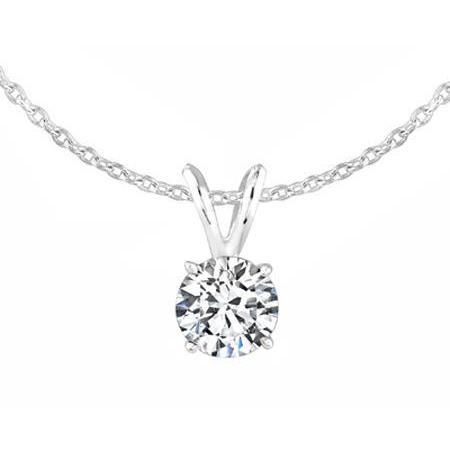 1 Carat Round Solitaire Diamond Necklace Pendant White Gold 14K Pendant