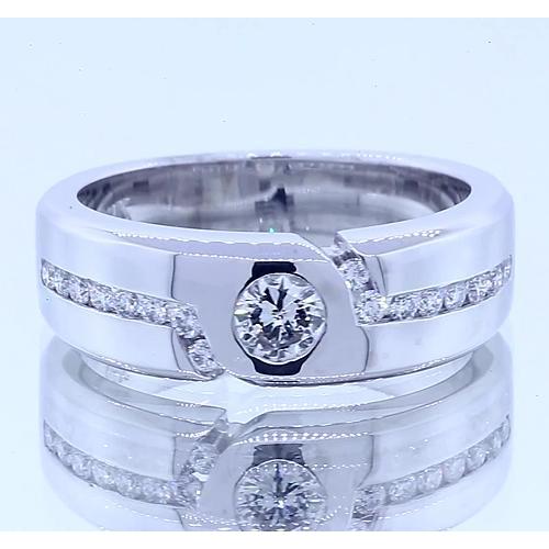 1 Carat Simple Round Diamond Anniversary Band White Gold 14K Vs1 F Band