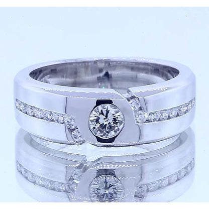 1 Carat Simple Round Diamond Anniversary Band White Gold 14K Vs1 F Band