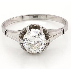 1 Carat Solitaire Diamond Ring Women White Gold Jewelry 14K New