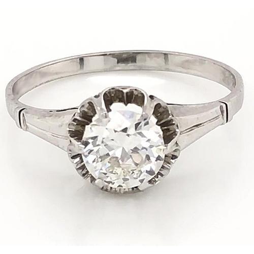 Solitaire Diamond Ring Women White Gold Jewelry