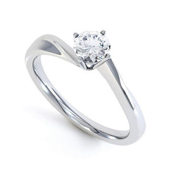 1 Carat Solitaire Prong Set Diamond Engagement Ring 14K White Gold