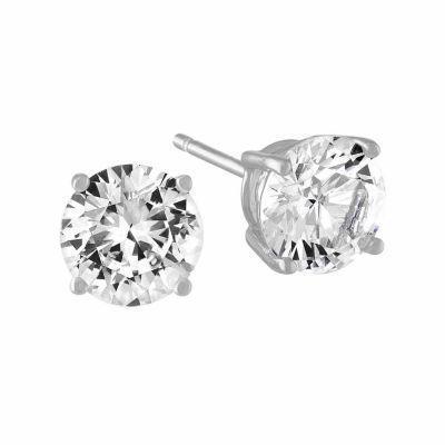 New  Solitaire Round Cut Diamond Stud Earring White Gold Stud Earrings