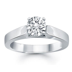 1 Carat Solitaire Round Diamond Ring White Gold 14K