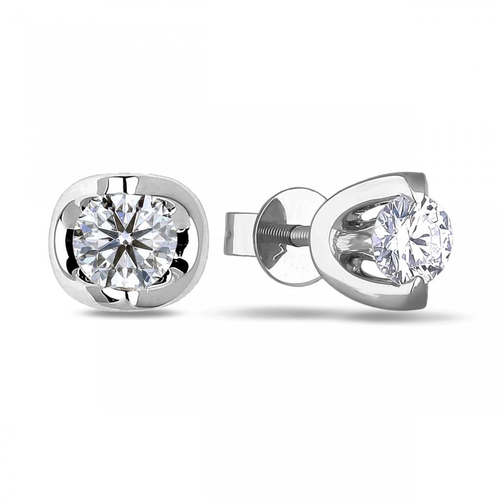 1 Carat Sparkling Round Cut Diamonds Studs Earrings 14K White Gold Stud Earrings