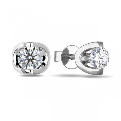 1 Carat Sparkling Round Cut Diamonds Studs Earrings 14K White Gold Stud Earrings