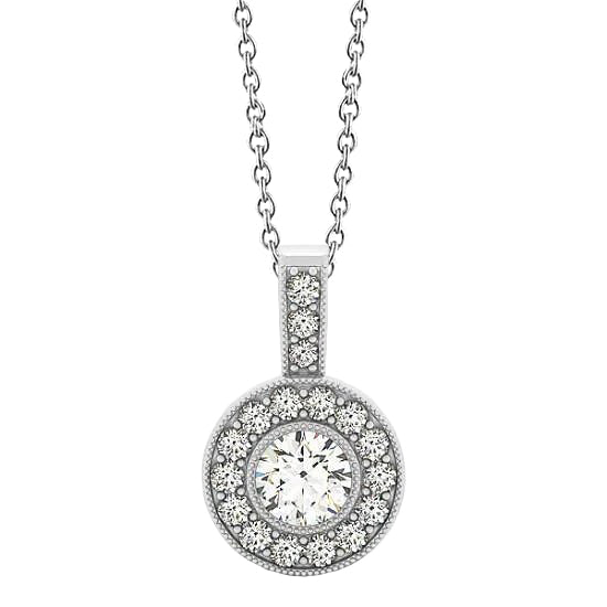 Diamond Milgrain Pendant Necklace