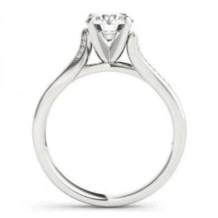  Sparkling Unique Lady’s  Solitaire Ring with Accents