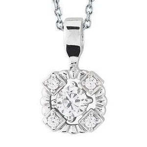 1.40 Ct. Round Brilliant Cut GIA Certified Lab Grown Diamonds Pendant Necklace White Gold 14K