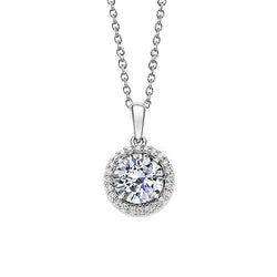 1.50 Carats Round Natural Earth Mined Diamond Tenis Necklace Pendant White Gold Jewelry