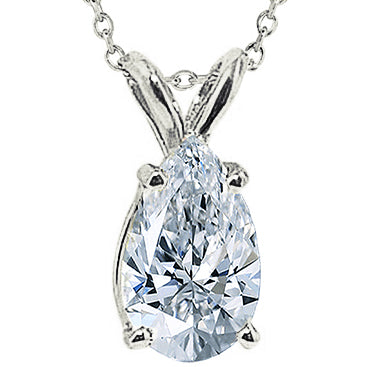 1.50 Carat Pear Natural Earth Mined Diamond Jewelry Pendant Necklace Gold