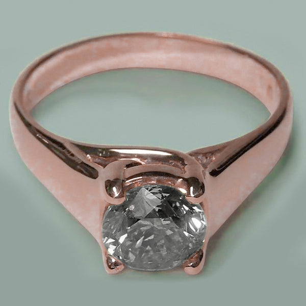 Brilliant Round Diamond Solitaire Ring Rose Gold