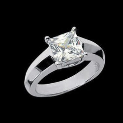 1.50 Carats Princess Diamond Solitaire Ring 4 Prongs Gold Jewelry
