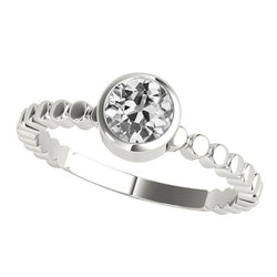 1.50 Carats Solitaire Ring Round Old Miner Natural Earth Mined Diamond Bezel Set