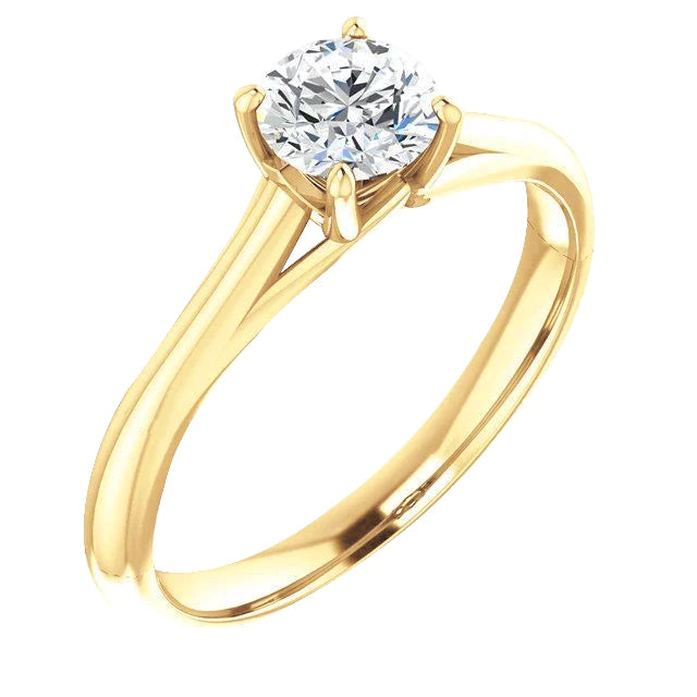 Round Yellow Gold Solitaire Ring