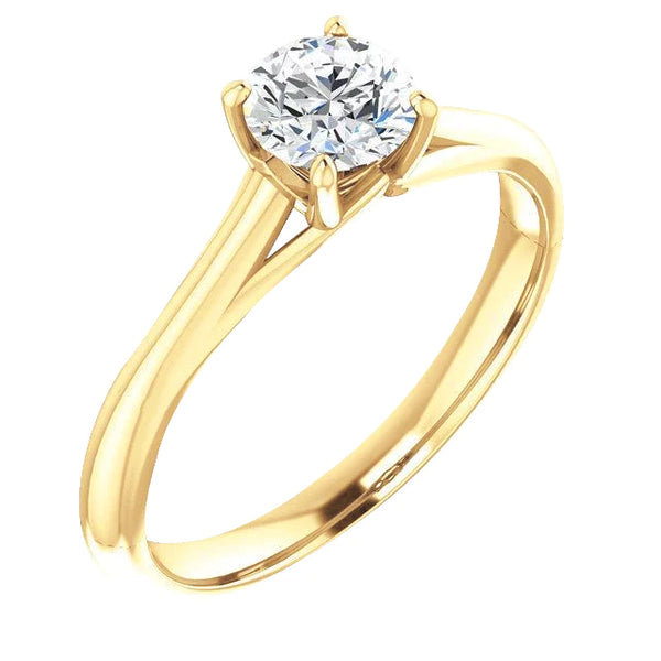 Round Yellow Gold Solitaire Ring