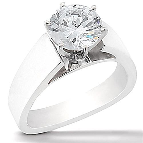 1.51 Carat Euro Shank Round Cut Diamond Solitaire Engagement Ring
