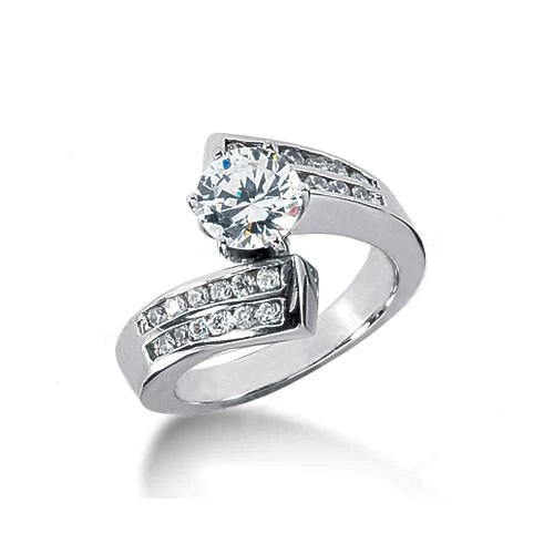 1.51 Ct. Diamond Solitaire Ring With Accents