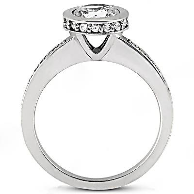 1.55 Ct. Hidden Halo Diamonds Women Ring With Accents