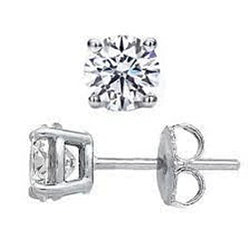 1.5 Carats Solitaire Round Diamond Stud Earring White Gold Jewelry