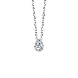1.60 Carats Diamonds Pendant Necklace With Chain White Gold 14K