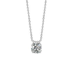 1.60 Ct F Vs1 Solitaire Round Cut Diamond Pendant Necklace