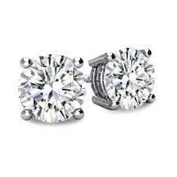 1.70 Carats Round Cut Natural Earth Mined Diamond Studs Earring White Gold Jewelry