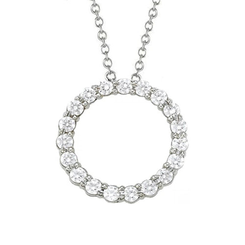 1.75 Ct. Round Natural Earth Mined Diamond Pendant Necklace Without Chain White Gold 14K