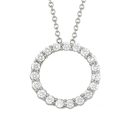 1.75 Ct. Round Natural Earth Mined Diamond Pendant Necklace Without Chain White Gold 14K