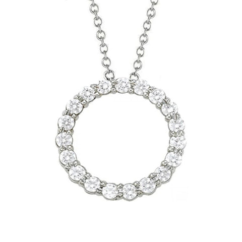 1.75 Ct. Round Diamond Pendant Necklace Without Chain White Gold 14K