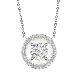 Natural Diamond Pendant 1.80ct - White Gold 14K