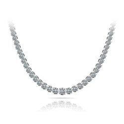 10 Carats Natural Diamonds Women Tennis Necklace White Gold 14K