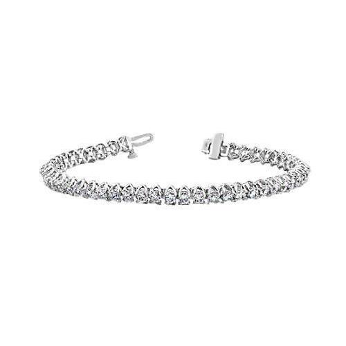 9 Carats Prong Set Diamonds Tennis Bracelet Diamond White Gold Tennis Bracelet