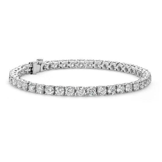 10 Carats Prong Set Round Diamond Tennis Bracelet White Gold 10K Tennis Bracelet