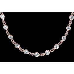 10 Ct Diamond Necklace By Pendant Bezel Set