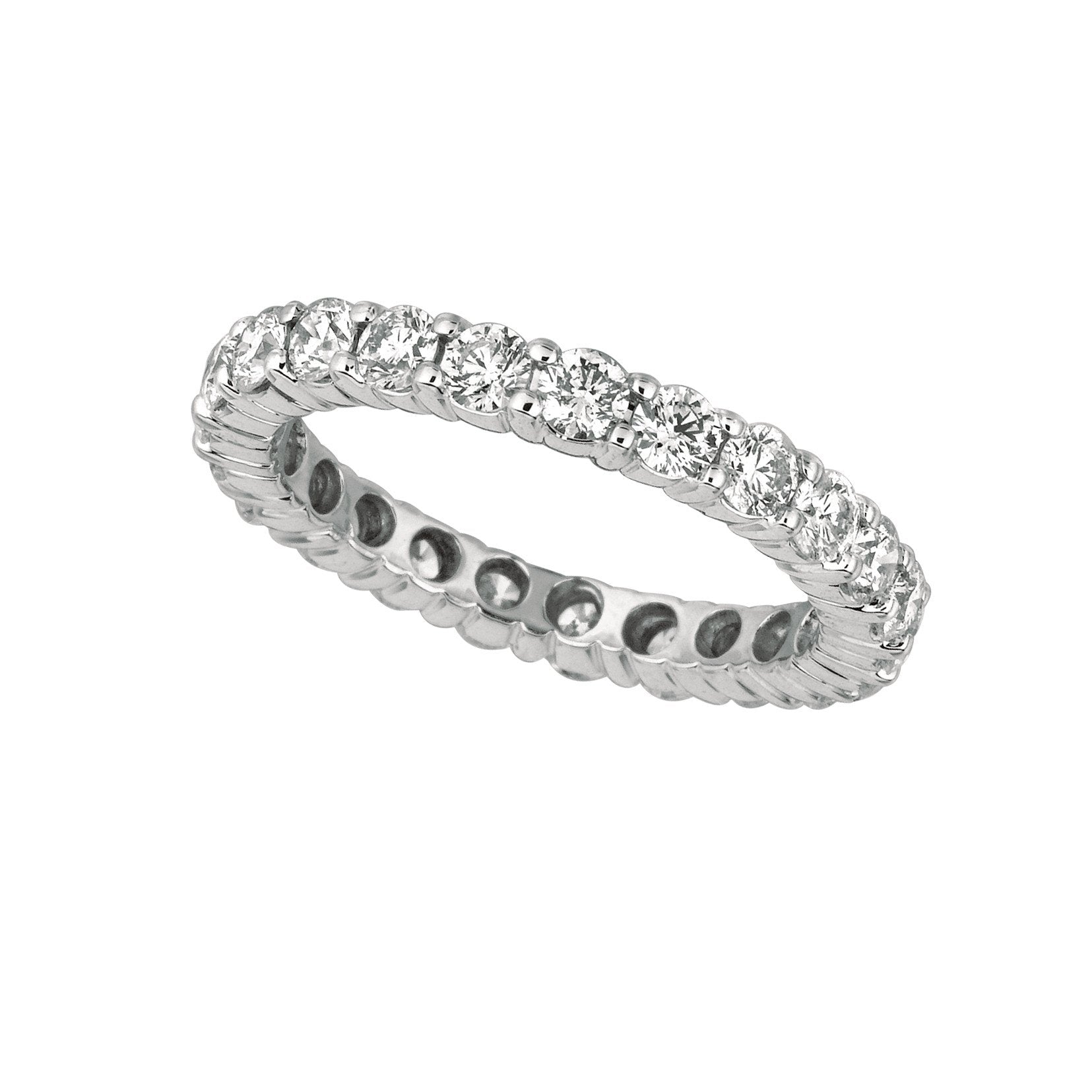 10 Pointer Diamond Eternity Band 2.28 Carats 14K White Eternity Band