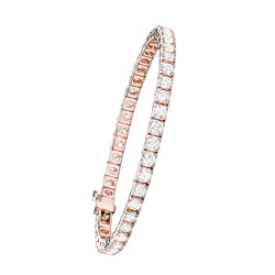 Real  10.12 Ct Rose Gold Round Cut Diamond Ladies Tennis Bracelet Jewelry