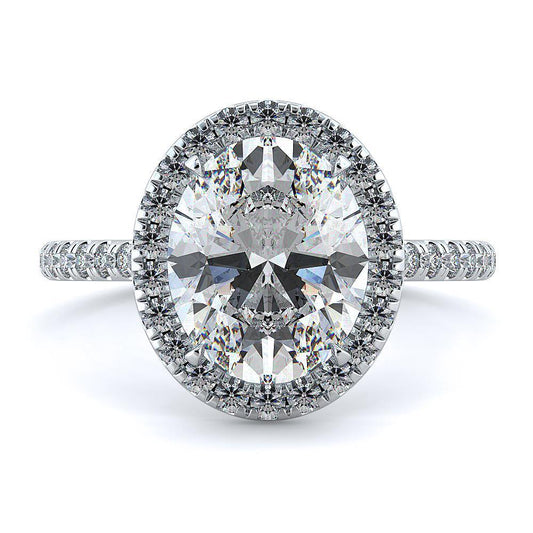 natural round diamond 3.50ct ring front view