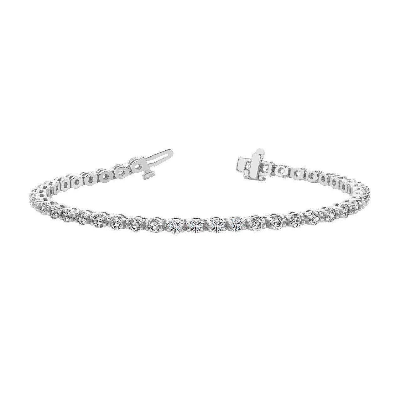 10.50 Ct. Round Cut Lab Grown Diamonds Tennis Bracelet White Gold Jewelry