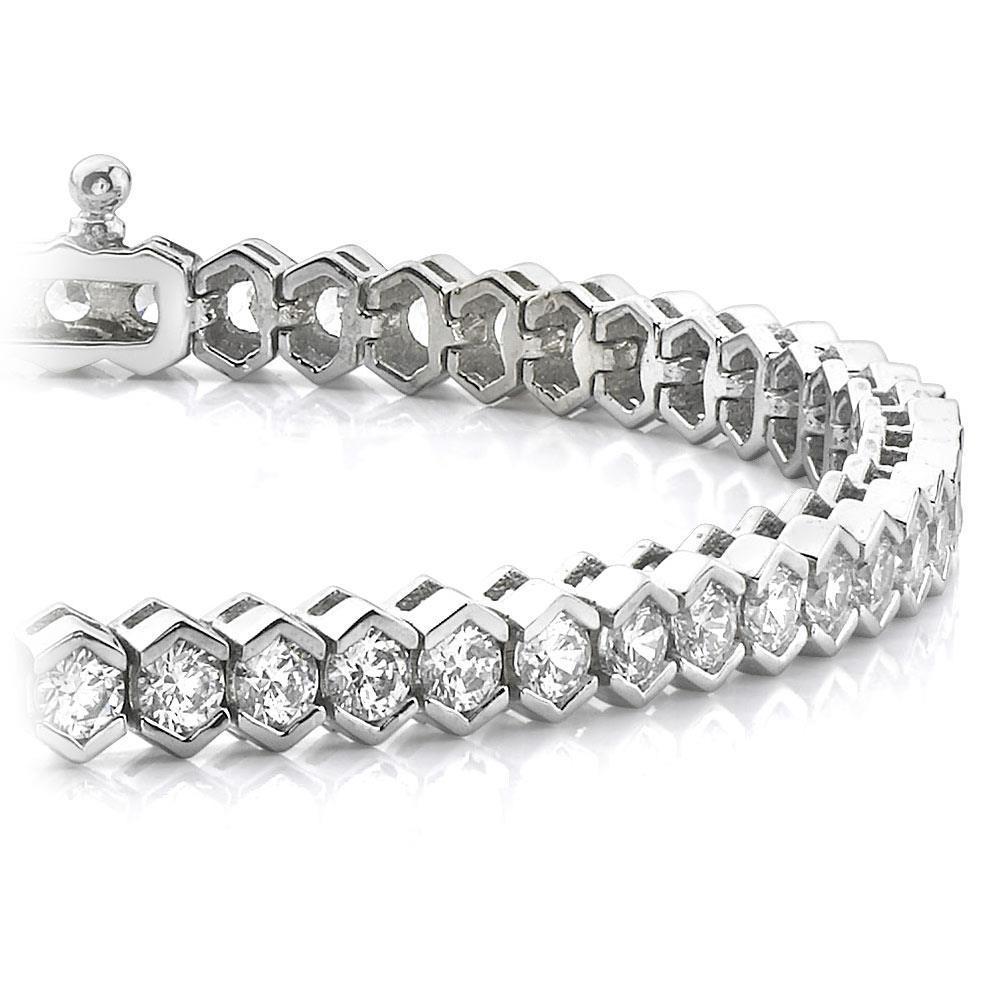 10.50 Ct Round Cut Lab Grown Diamond Tennis Bracelet White Gold Fine Jewelry
